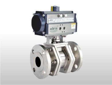 PNEUMATIC 3 PIECE METAL SEATED BALL VALVE